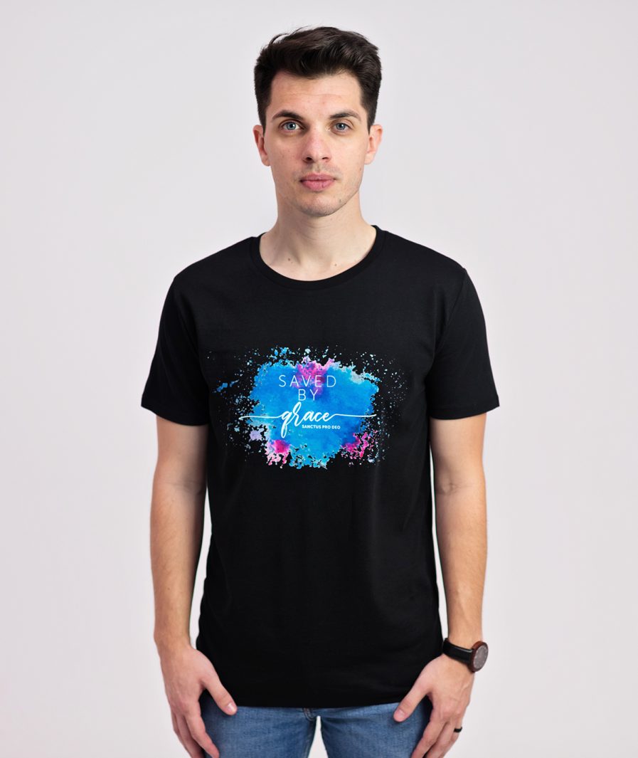 TRICOU DE BĂRBAȚI "SAVED BY GRACE"